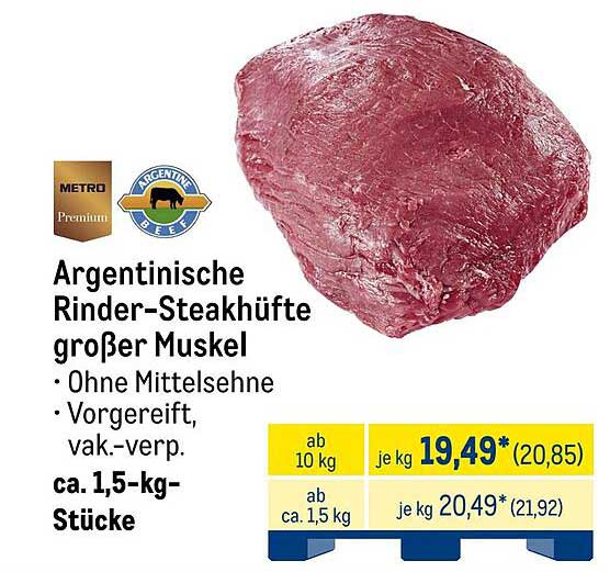 Argentinische Rinder-Steakhüfte großer Muskel