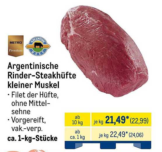 Argentinische Rinder-Steakhüfte kleiner Muskel