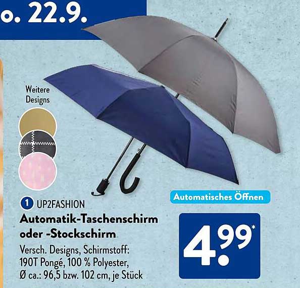 Automatik-Taschenschirm oder -Stockschirm