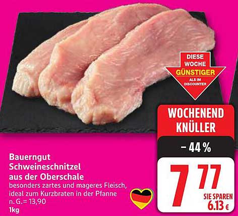 Bauerngut Schweineschnitzel aus der Oberschale