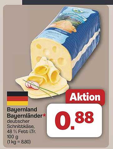 Bayernland Bayernländer – deutscher Schnittkäse, 48 % Fett i. Tr.