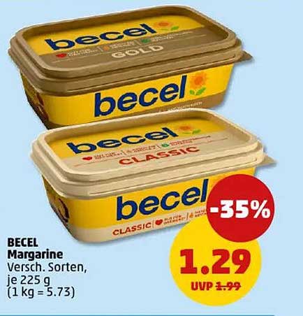 BECEL Margarine - Verschiedene Sorten, je 225 g