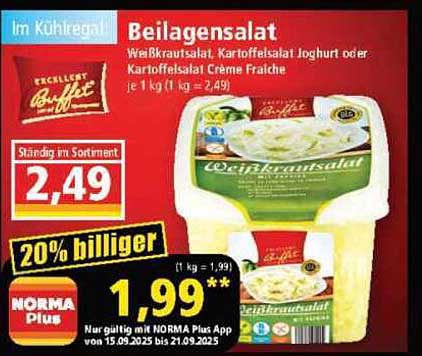 Beilagensalat - Weißkrautsalat, Kartoffelsalat, Joghurt oder Kartoffelsalat Crème Fraiche