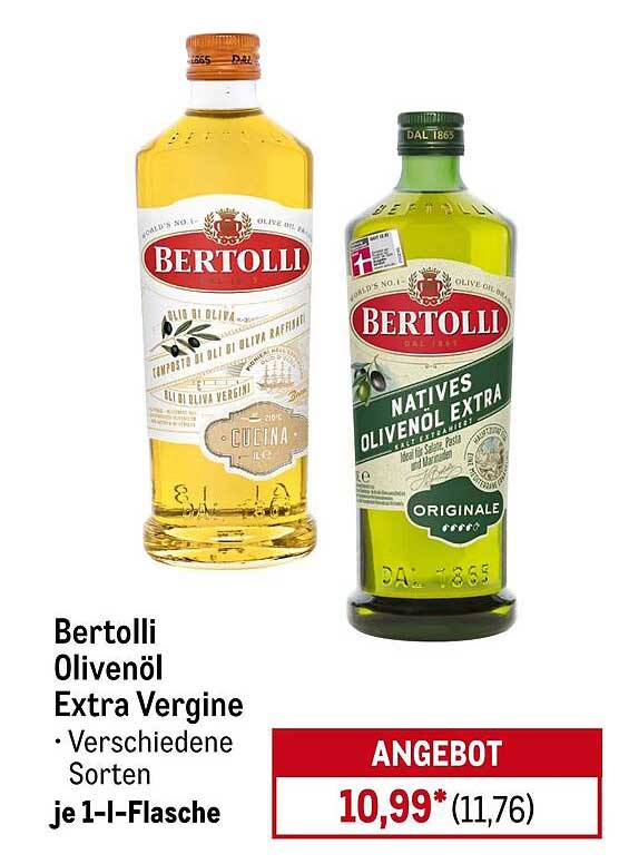 Bertolli Olivenöl Extra Vergine – Verschiedene Sorten je 1-L-Flasche