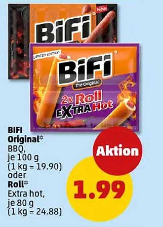 BIFI Original BBQ oder Roll Extra Hot – jetzt nur 1,99 €