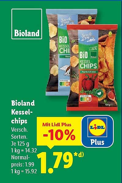 Bioland Kesselchips - Verschiedene Sorten