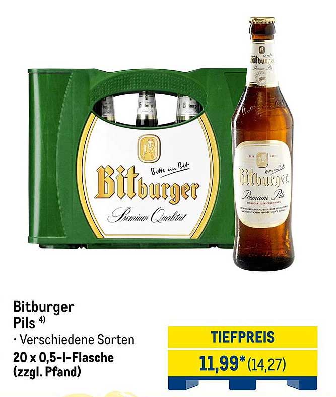 Bitburger Pils – 20 x 0,5-l-Flasche (zzgl. Pfand)