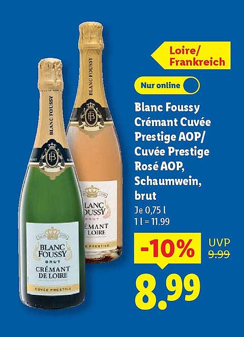 Blanc Foussy Crémant Cuvée Prestige AOP/Cuvée Prestige Rosé AOP, Schaumwein, brut