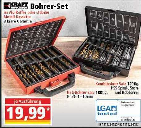Bohrer-Set im Alu-Koffer oder stabiler Metall-Kassette