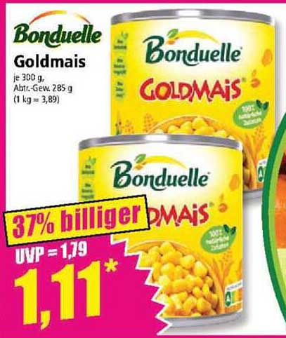 Bonduelle Goldmais 300 g - 37% billiger