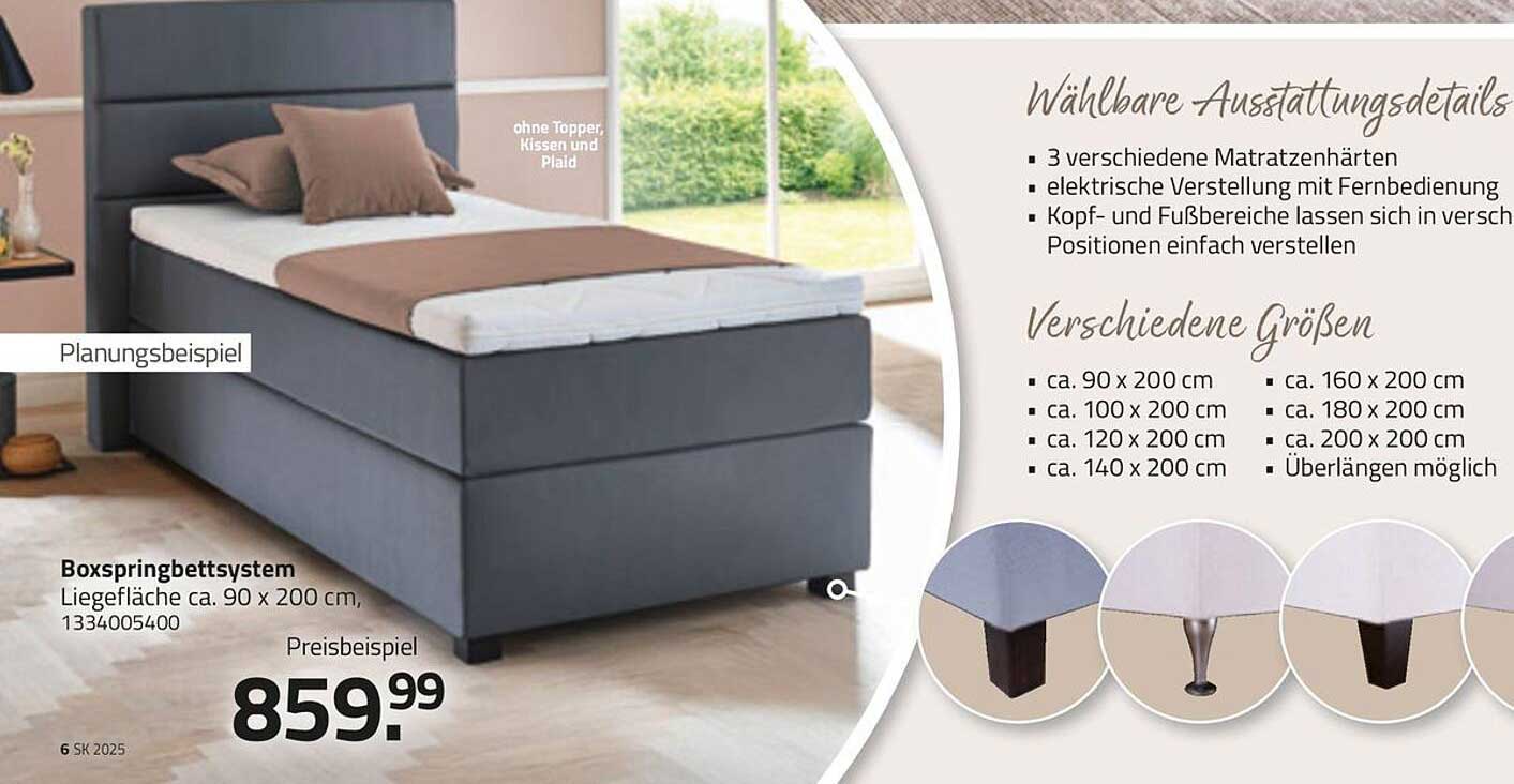 Boxspringbett system - Liegefläche ca. 90 x 200 cm