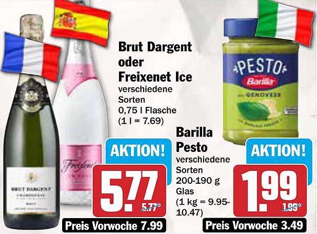 Brut Dargent oder Freixenet Ice verschiedene Sorten 0,75 l Flasche