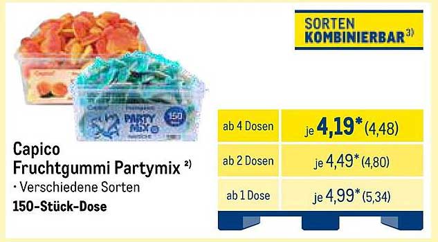 Capico Fruchtgummi Party Mix - 150-Stück-Dose