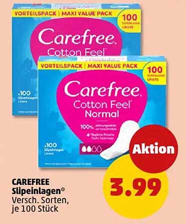 CAREFREE Slip Einlagen - Verschiedene Sorten, je 100 Stück