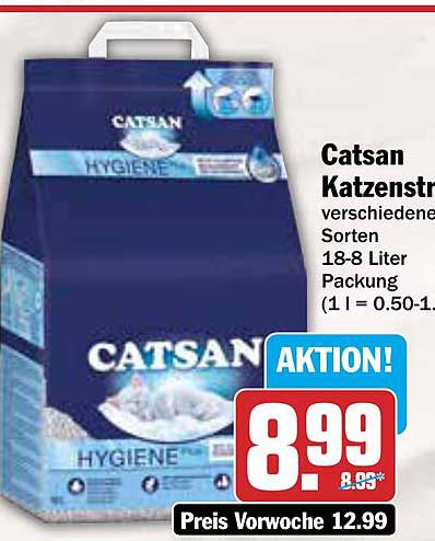 Catsan Katzenstreu verschiedene Sorten 18-8 Liter Packung