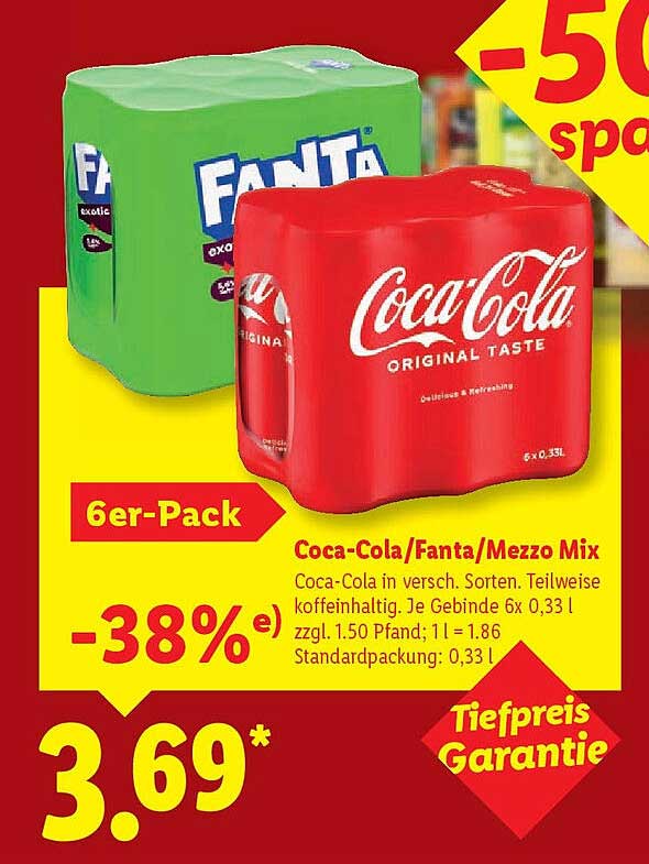 Coca-Cola/Fanta/Mezzo Mix 6er-Pack