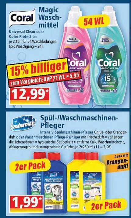 Coral Magic Waschmittel 54 WL - 15% billiger