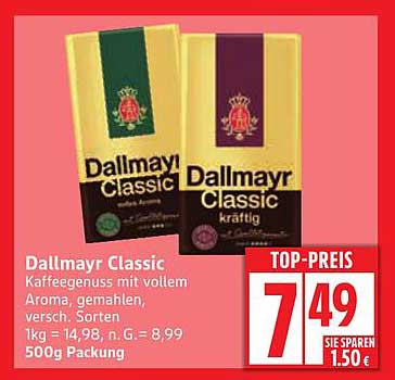 Dallmayr Classic Kaffee 500g Packung