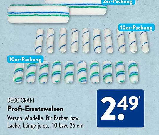 DECO CRAFT Profi-Ersatzwalzen 10er-Packung