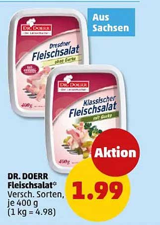 DR. DOERR Fleischsalat – Verschiedene Sorten, je 400 g