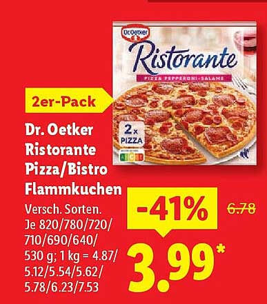 Dr. Oetker Ristorante Pizza/Bistro Flammkuchen 2er-Pack