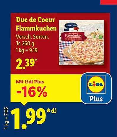 Duc de Coeur Flammkuchen - Verschiedene Sorten