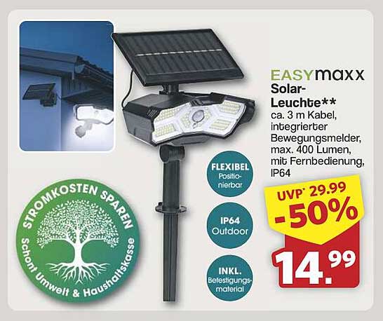 EASYmaxx Solar-Leuchte mit integriertem Bewegungsmelder