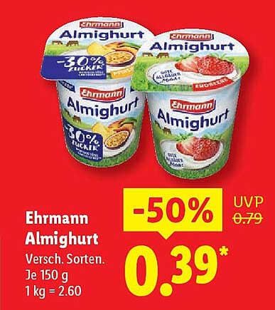 Ehrmann Almighurt - Verschiedene Sorten, je 150 g