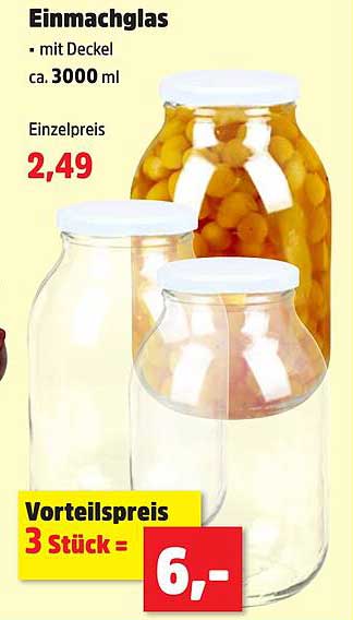 Einmachglas mit Deckel ca. 3000 ml
