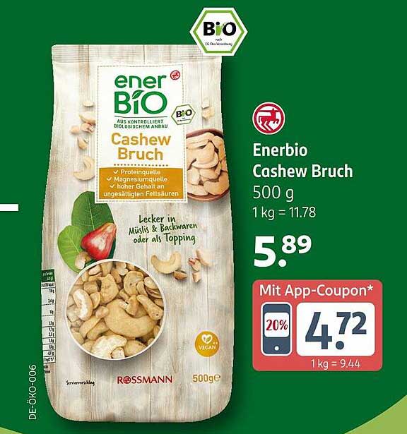 Enerbio Cashew Bruch 500 g