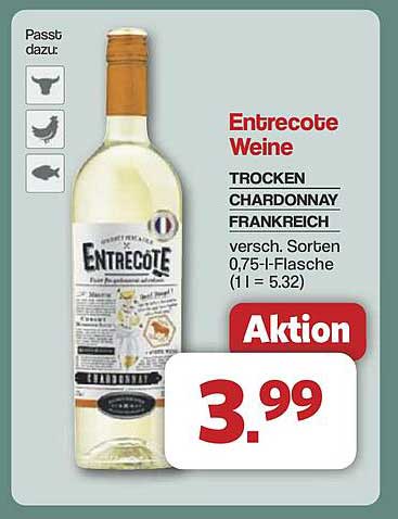 Entrecote Weine - Trocken Chardonnay Frankreich