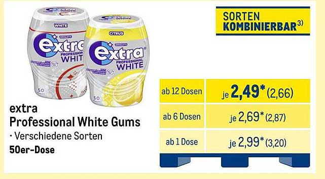 extra Professional White Gums 50er-Dose - Verschiedene Sorten