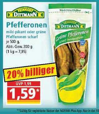 Feinkost Dittmann Pfefferonen – Grüne Pfefferonen mild-pikant oder scharf 500 g