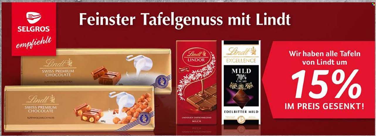 Feinster Tafelgenuss mit Lindt – 15% Preisnachlass