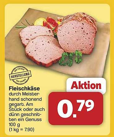 Fleischkäse durch Meisterhand schonend gegart