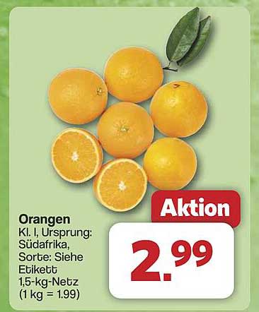 Frische Orangen aus Südafrika – Aktion