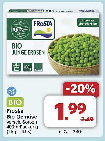 Frosta Bio Junge Erbsen 400 g