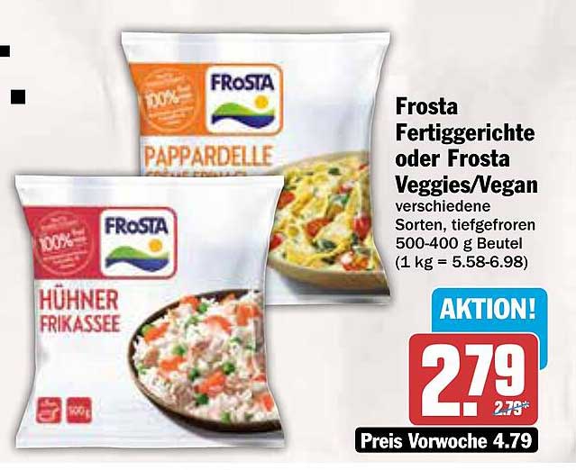 Frosta Fertiggerichte oder Frosta Veggies/Vegan