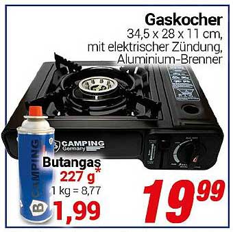 Gaskochner mit elektrischer Zündung – Camping Germany