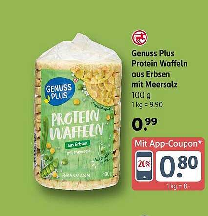 Genuss Plus Protein Waffeln aus Erbsen mit Meersalz