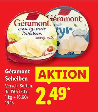 Géramont Scheiben - Cremig-zarte Scheiben in verschiedenen Sorten