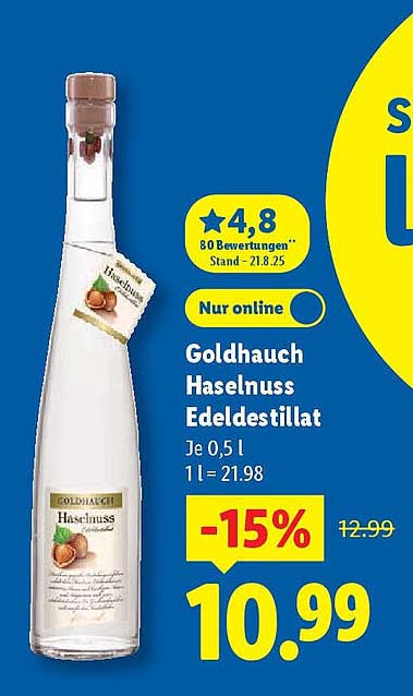 Goldhauch Haselnuss Edelbrand 0,5 l
