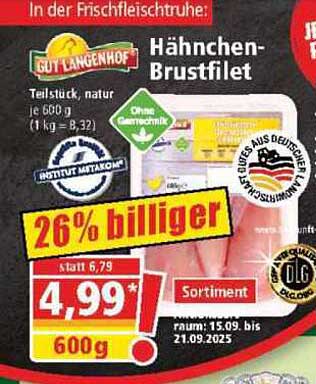 Hähnchen-Brustfilet - 600g für nur 4,99 €