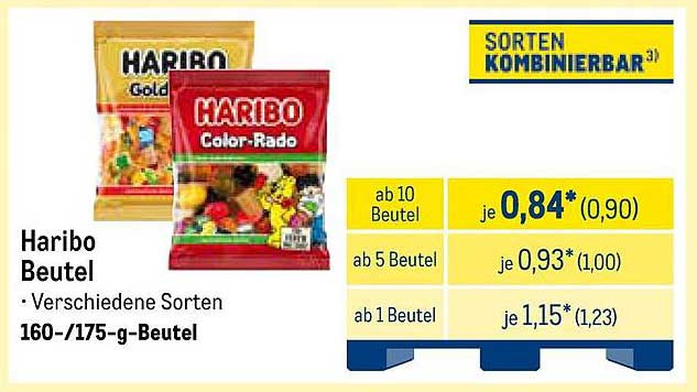 Haribo Beutel - Verschiedene Sorten 160-/175-g-Beutel