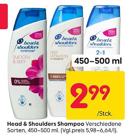 Head & Shoulders Shampoo verschiedene Sorten, 450–500 ml