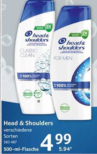 Head & Shoulders Shampoo verschiedene Sorten 500-ml-Flasche