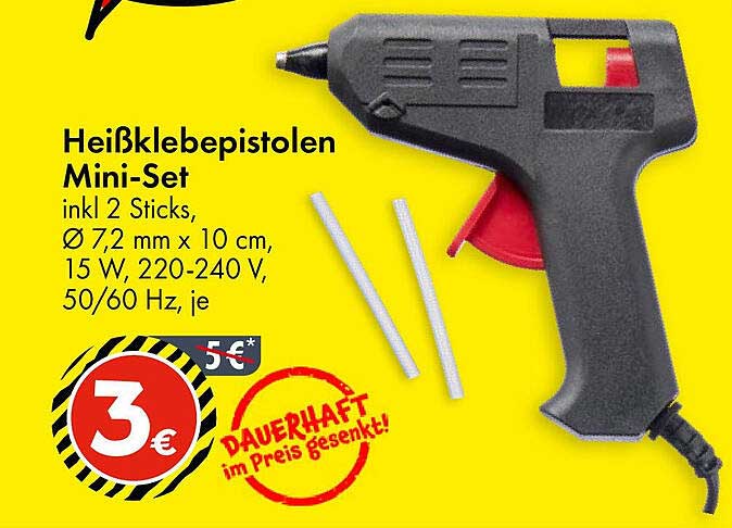 Heiße Klebepistolen Mini-Set inkl. 2 Sticks