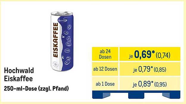 Hochwald Eiskaffee 250-ml-Dose (zzgl. Pfand)