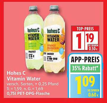 Hohes C Vitamin Water – Verschiedene Sorten