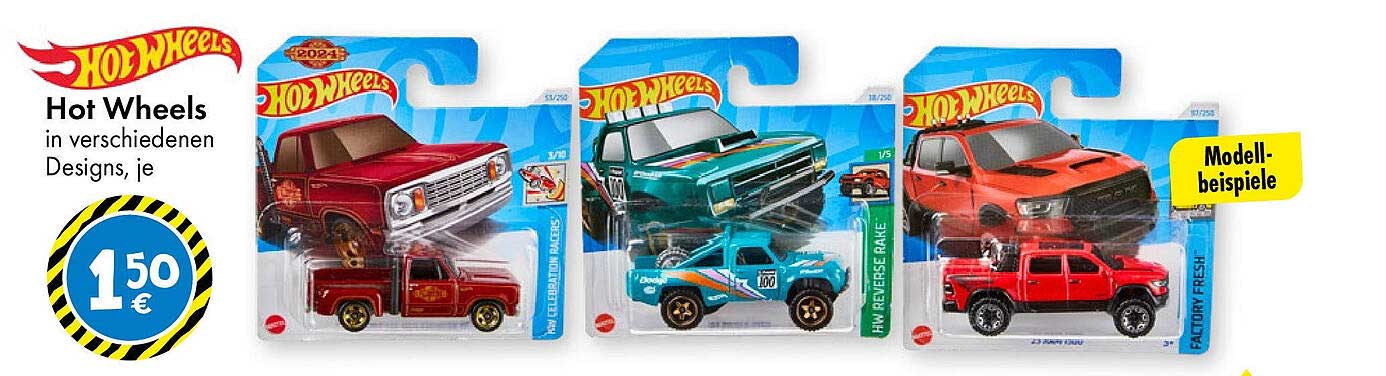 Hot Wheels in verschiedenen Designs, je 1,50 €